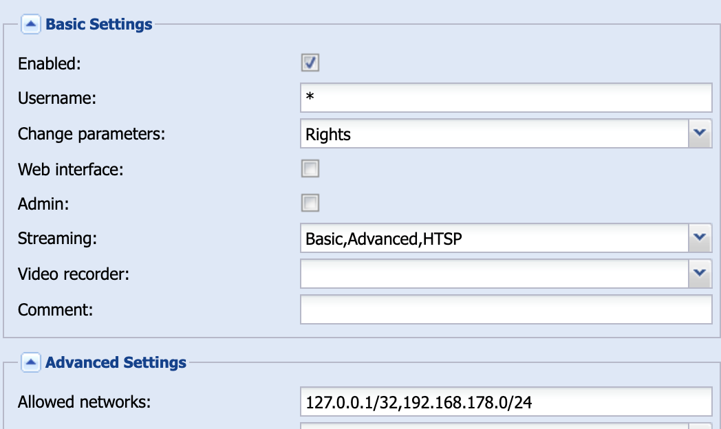 IP Based Access Controls in tvheadend