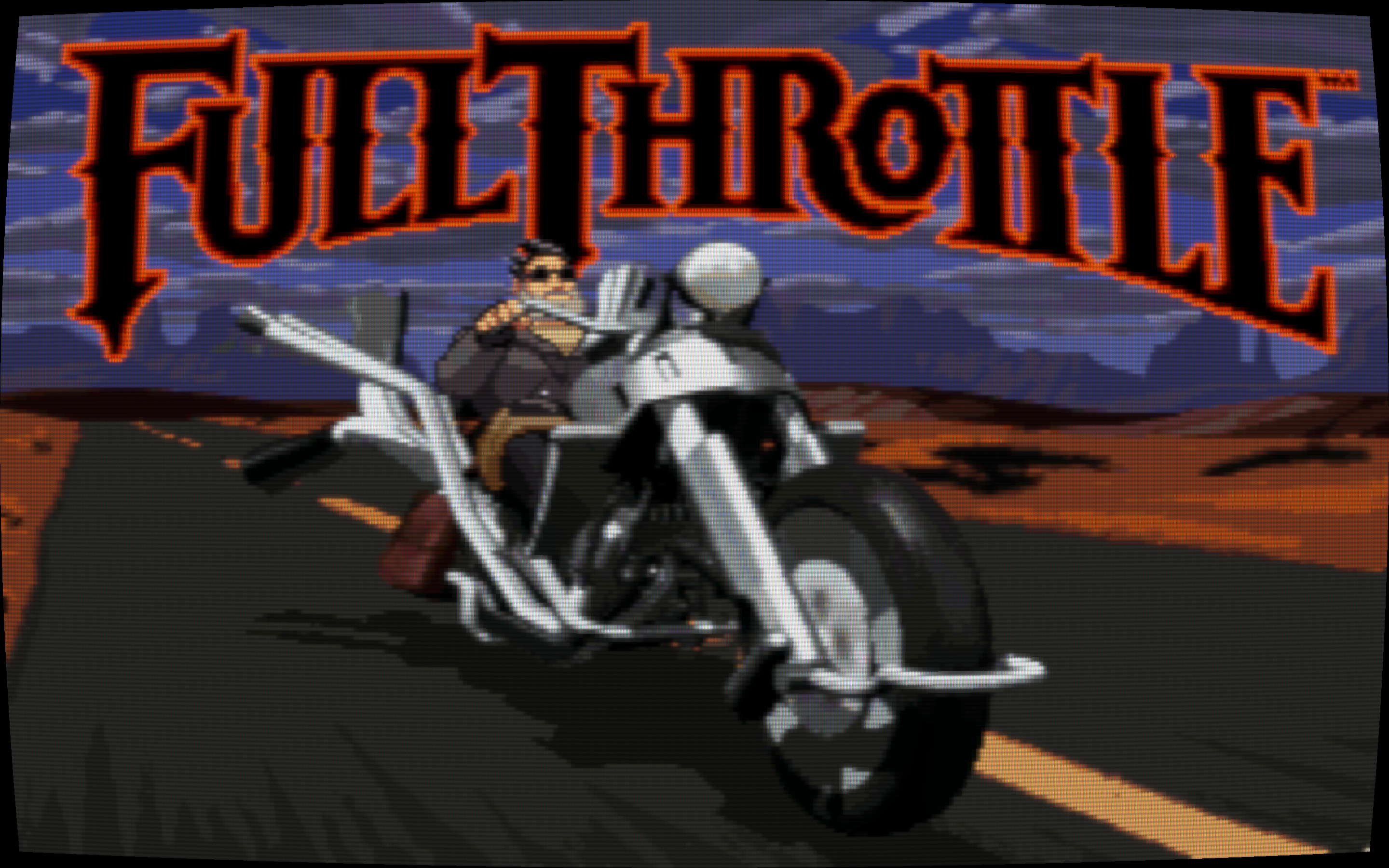 Screenshot of Full Throttle with simulated CRT scanlines.