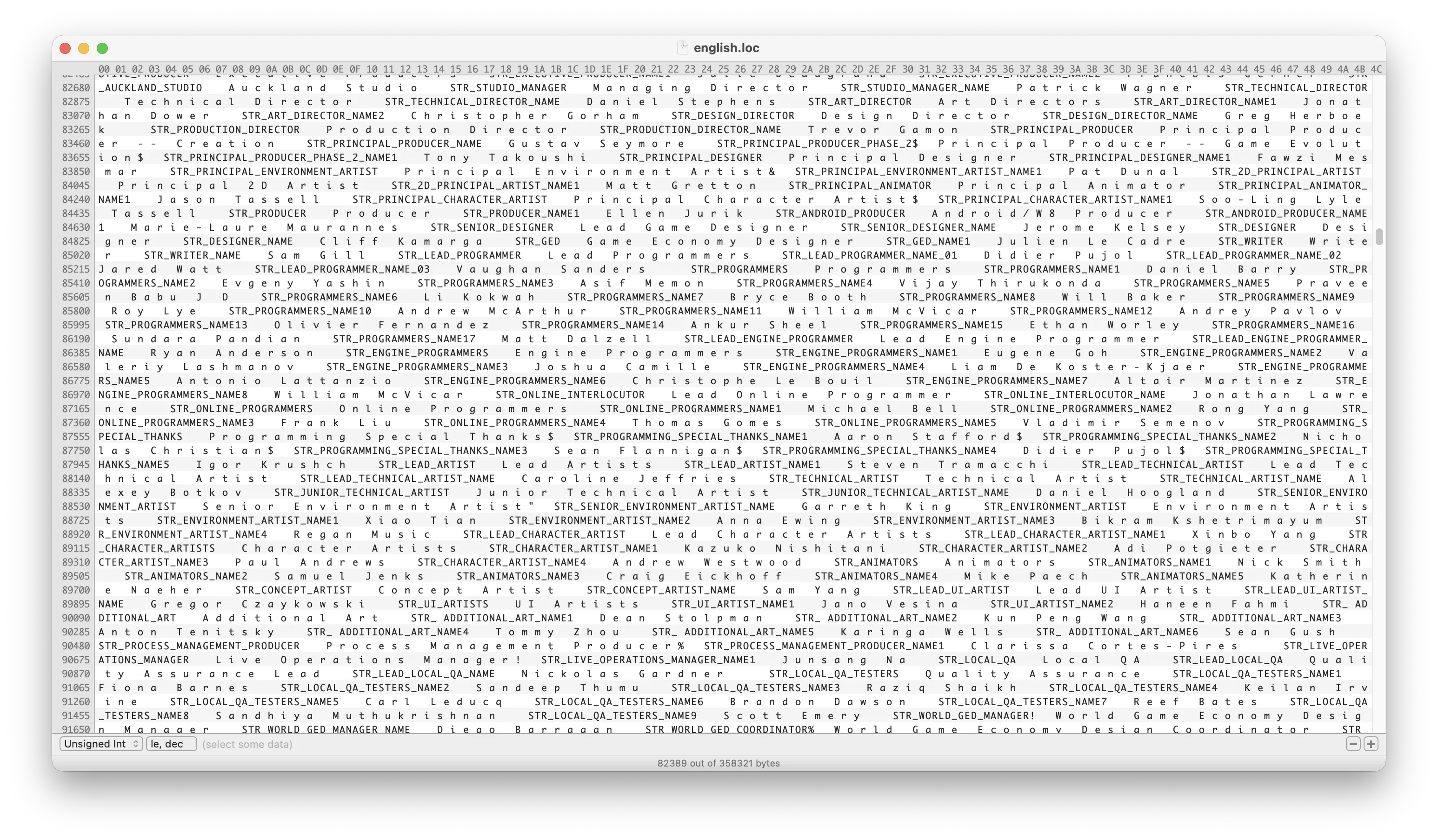 english.loc showing STR_ keys mixed with binary data